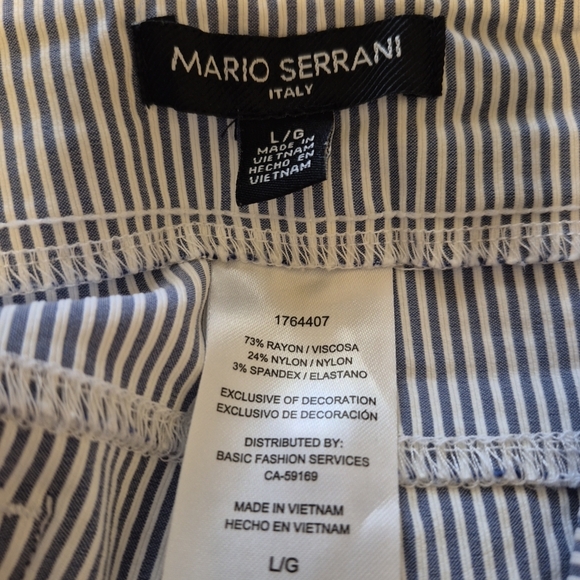 Mario Serrani Navy and White Striped Trousers - Picture 7 of 9
